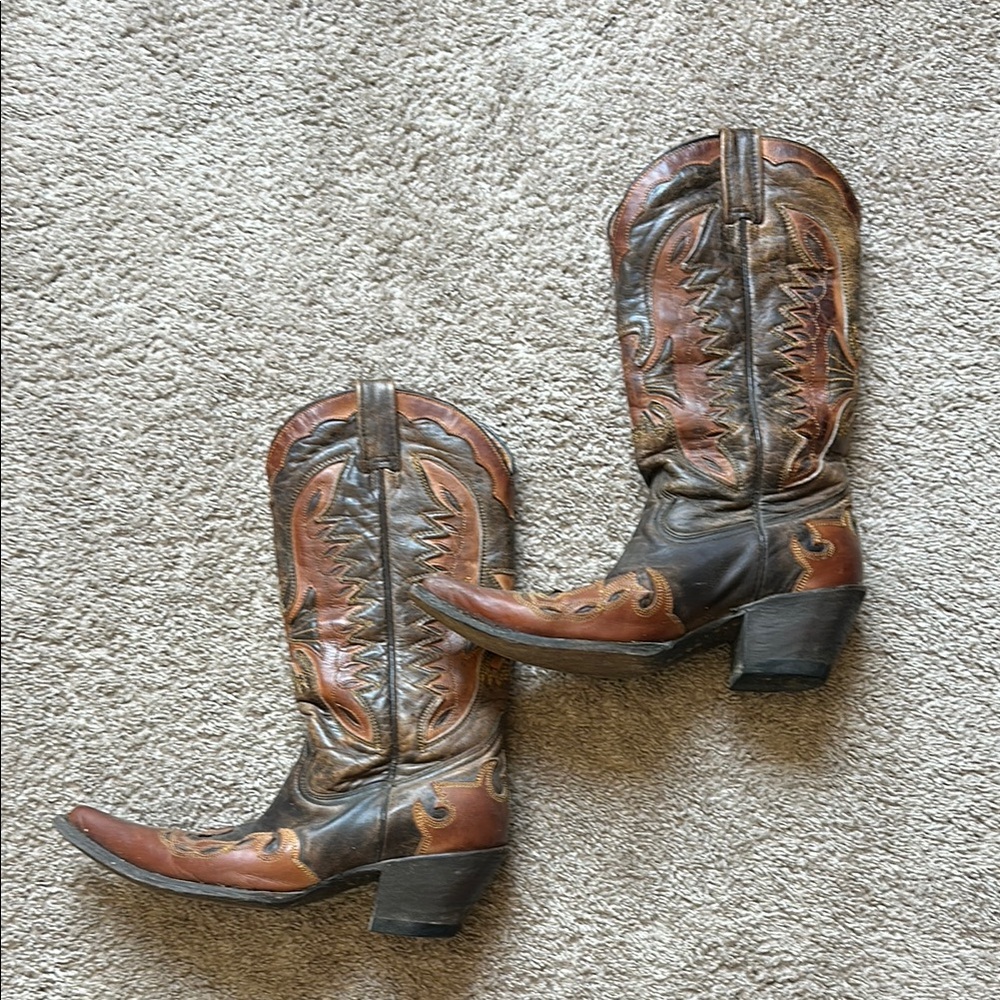 Brown and Tan Western Cowboy Boots - Stetson